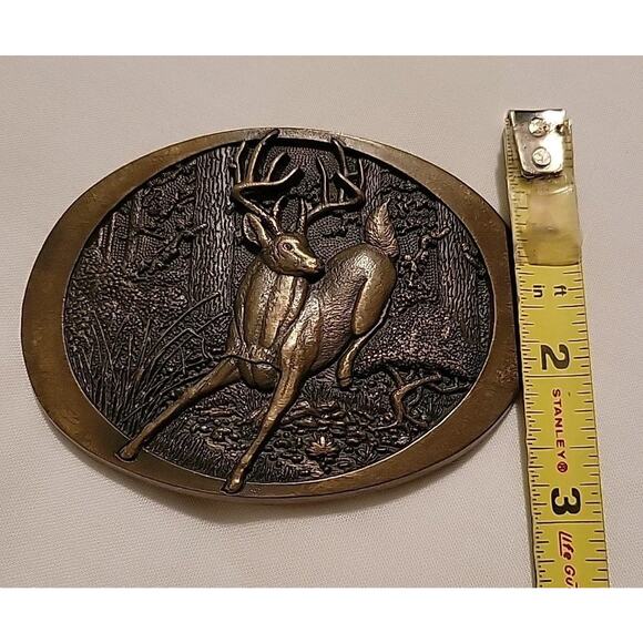 Vtg Whitetail Deer Buck Bass Pro Shops 1st Edition #34 Belt Buckle Solid Brass - Picture 6 of 6